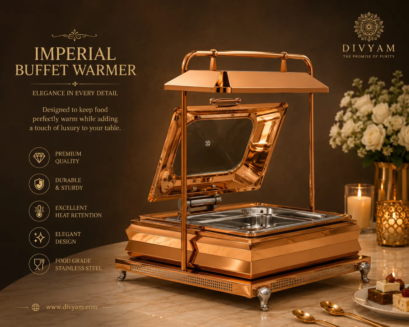 Imperial Buffet Warmer — Royal Buffet Presentation by D I V Y A M®