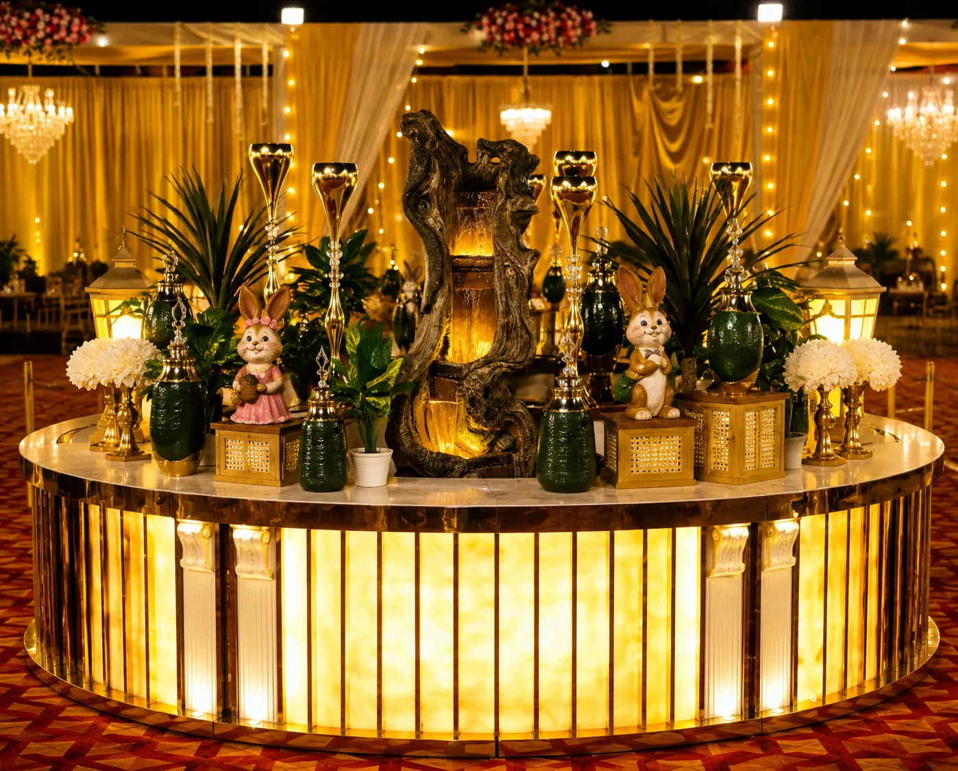 Imperial Luxe Curve Counter - luxury wedding setup by D I V Y A M®